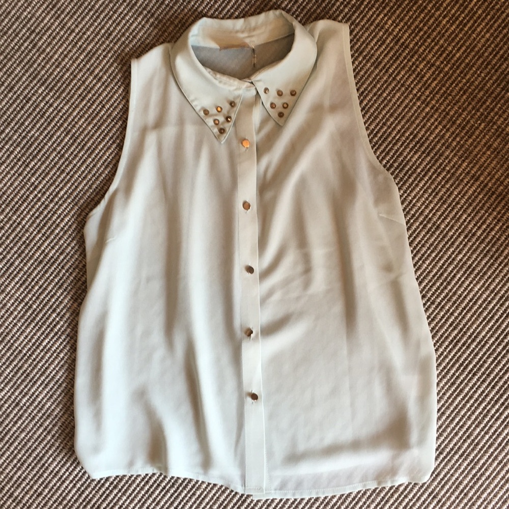 Light blue tank top blouse
